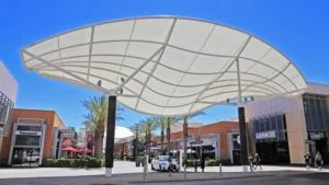 kanopi membran cafe modern elegan